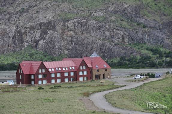Um dos maiores hotéis de El Chaltén, ao lado do Parque Nacional Los Glaciares, na Argentina